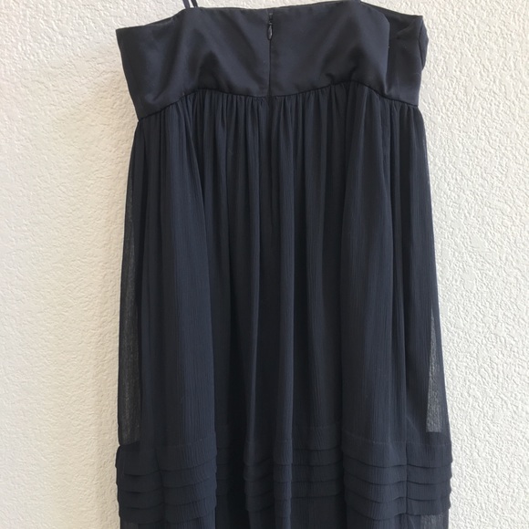BCBG Paris Cocktail Mini Empire Waist Black Layered Rosette Bust Strapless Sz. 4 - Picture 8 of 8